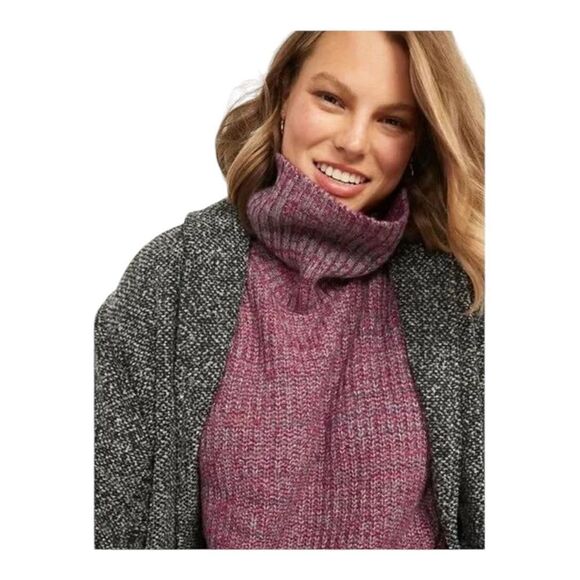 Old Navy Plus Size Pink Cozy Marled Shaker Stitch Turtleneck Sweater 2X NWOT - Picture 3 of 9